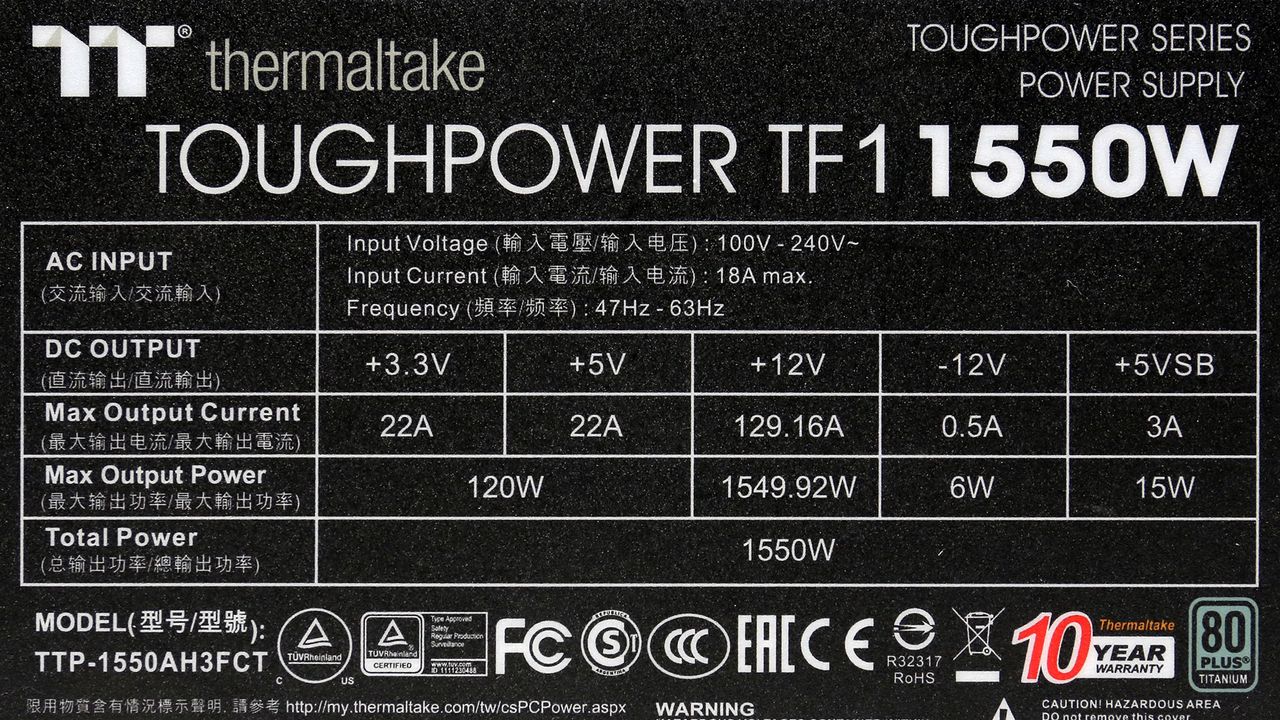 Thermaltake ToughPower TF1 1550W