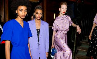 Paul Smith S/S 2019. Three female models looking stunning in the colourful collection of Paul Smith.