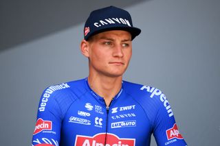 LONGWY FRANCE JULY 07 Mathieu Van Der Poel of Netherlands and Team AlpecinFenix during team presentation prior to the the 109th Tour de France 2022 Stage 6 a 2199km stage from Binche to Longwy 377m TDF2022 WorldTour on July 07 2022 in Longwy France Photo by Alex BroadwayGetty Images