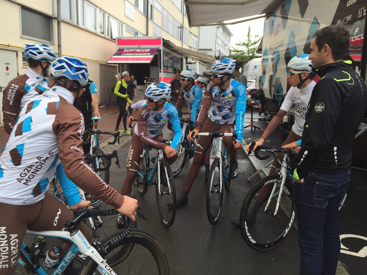 The Ag2r team prepare for their pre-Tour ride