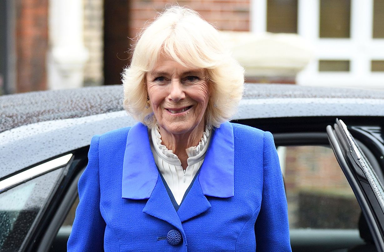 camilla duchess cornwall blue coat local london visit