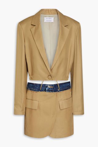 The Skirt Suit Twill Blazer and Skirt-Effect Shorts Set