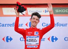 Ben O'Connor in the red jersey at the Vuelta a España