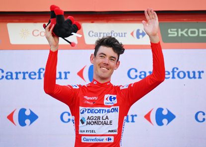 Ben O&#039;Connor in the red jersey at the Vuelta a España