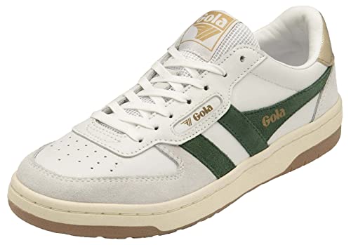 Gola Women's Hawk Sneaker, White/dark Green/gold, 8