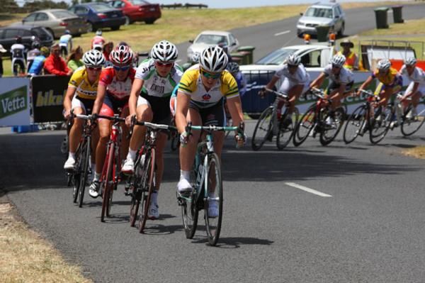 Carly Light (Jayco AIS) leads the race