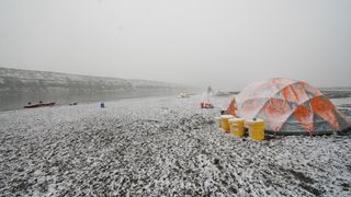 Just like the Cretaceous-age dinosaurs that lived in what is now the Alaskan Arctic, the researchers there encountered snowy weather.