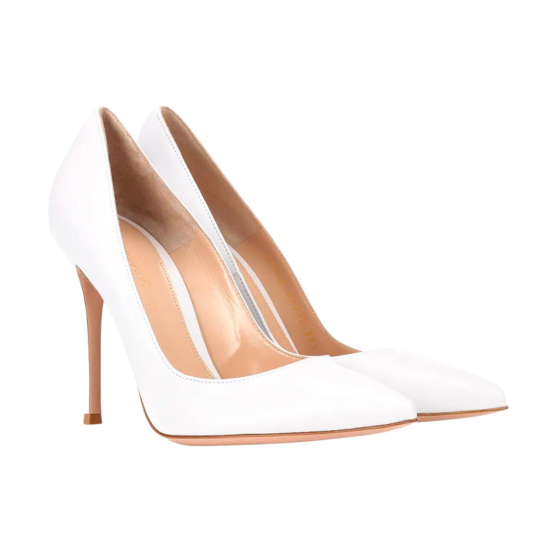 Gianvito Rossi 105 white leather pumps as seen on Kate Middleton at Wimbledon