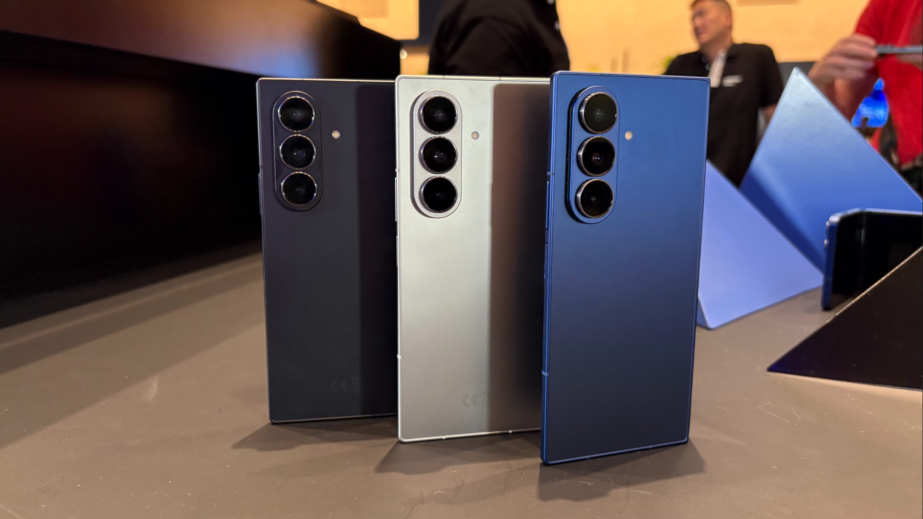 Samsung Galaxy Z Fold 7 in Shadow Blue held in hand