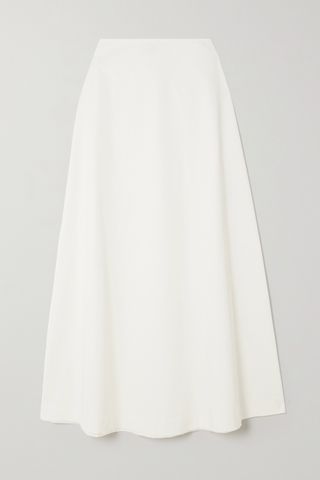 + Net Sustain Organic Cotton-Blend Twill Midi Skirt