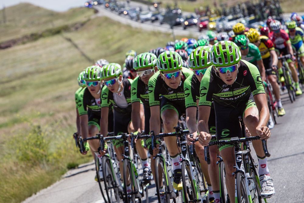 Cannondale gets on the front to bring back the break