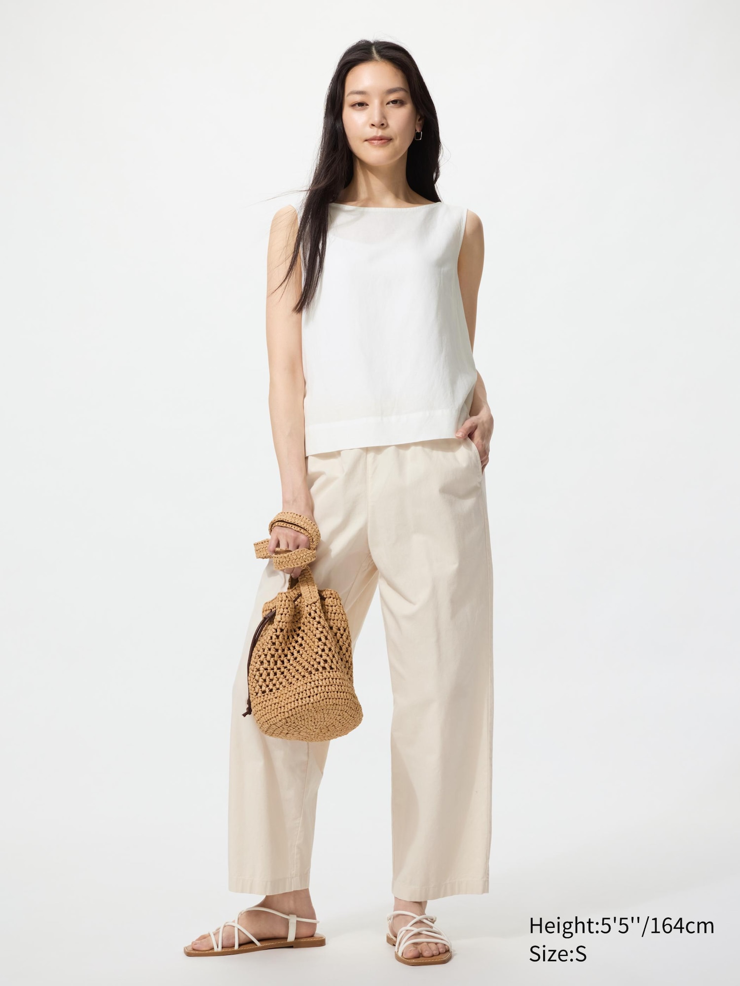 Cotton Relaxed Ankle Trousers