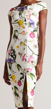 Loveina Floral Bardot Bodycon Dress | $133/£105 |Ted Baker 