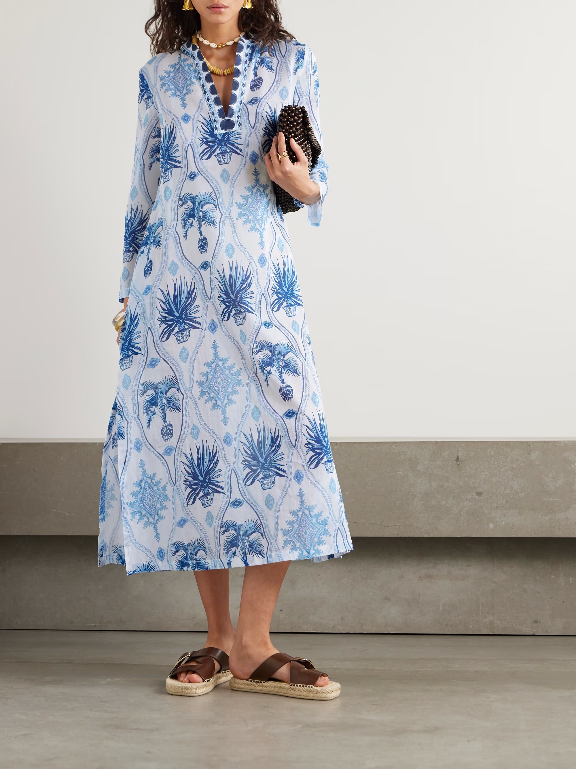 Emporio Sirenuse, Giada printed cotton kaftan