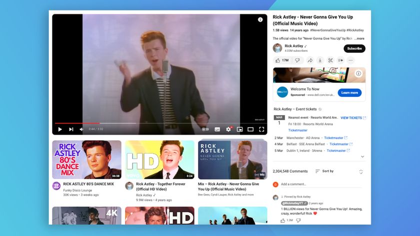 A screenshot of the new YouTube UI