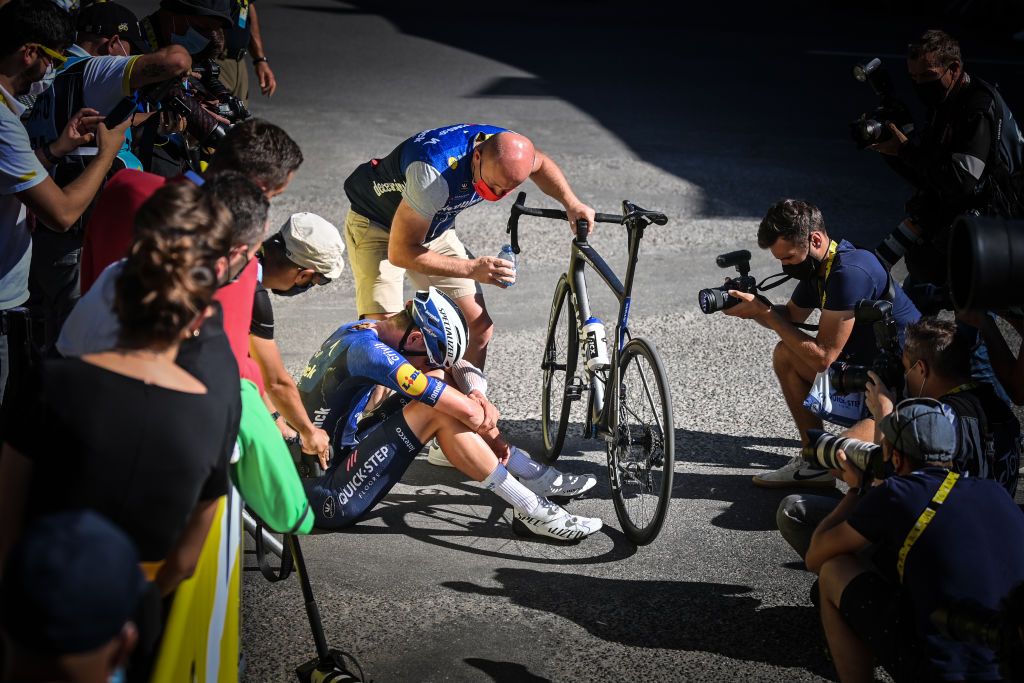 Belgian Tim Declercq of Deceuninck QuickStep pictured after stage 13 of the 108th edition of the Tour de France cycling race from Nimes to Carcassonne 2199 km in France Friday 09 July 2021 This years Tour de France takes place from 26 June to 18 July 2021 BELGA PHOTO DAVID STOCKMAN Photo by DAVID STOCKMANBELGA MAGAFP via Getty Images