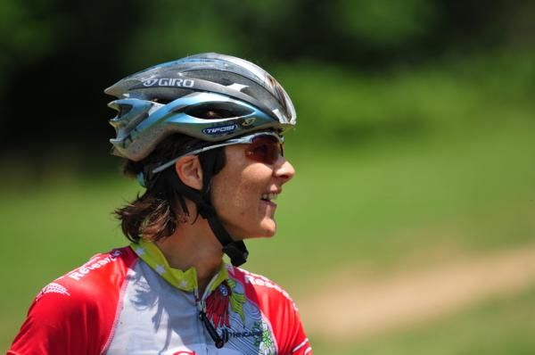 Anina Aaron was all smiles during her post-race interview.