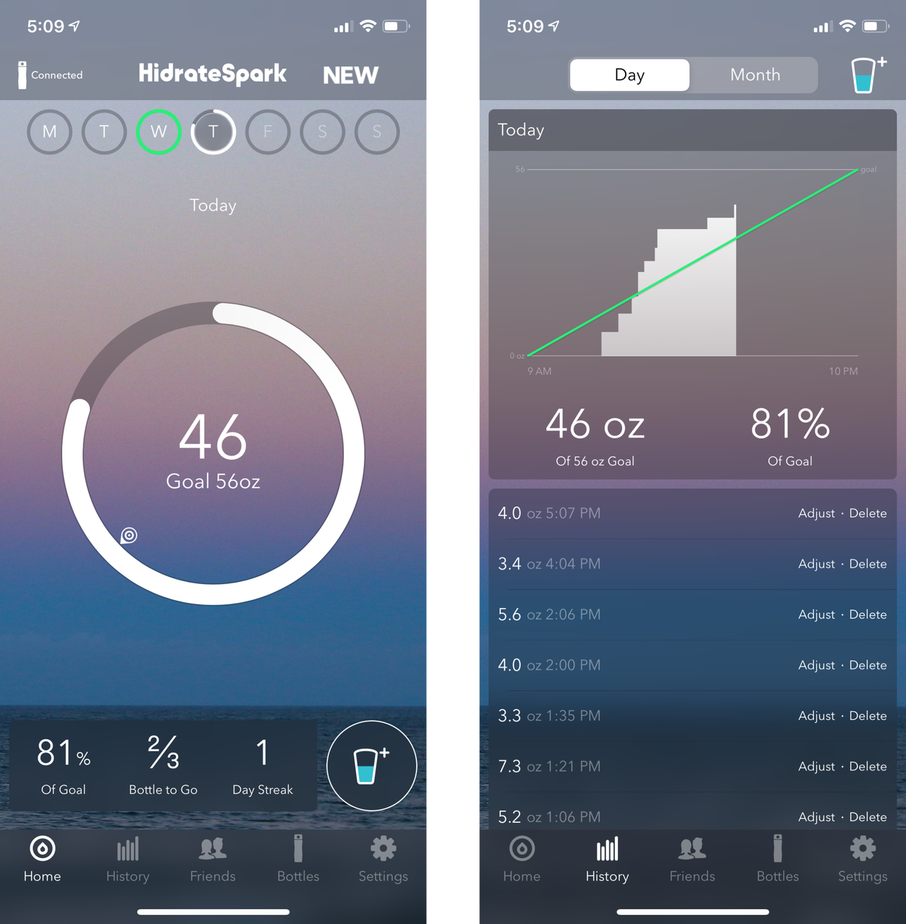 Hidratespark App Progress