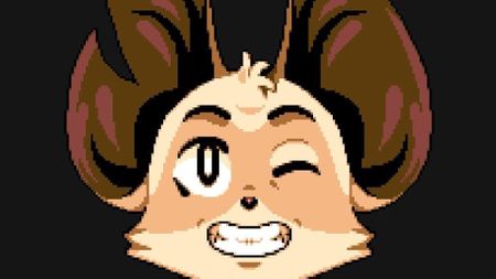 The title character of Mina the Hollower smiles and winks in a mirror