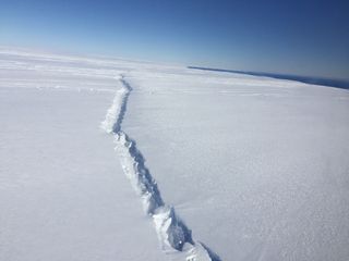 The A-68 iceberg separated from the Larsen C ice shelf in July 2017.