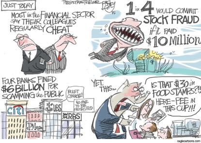 Editorial cartoon U.S. Wall Street