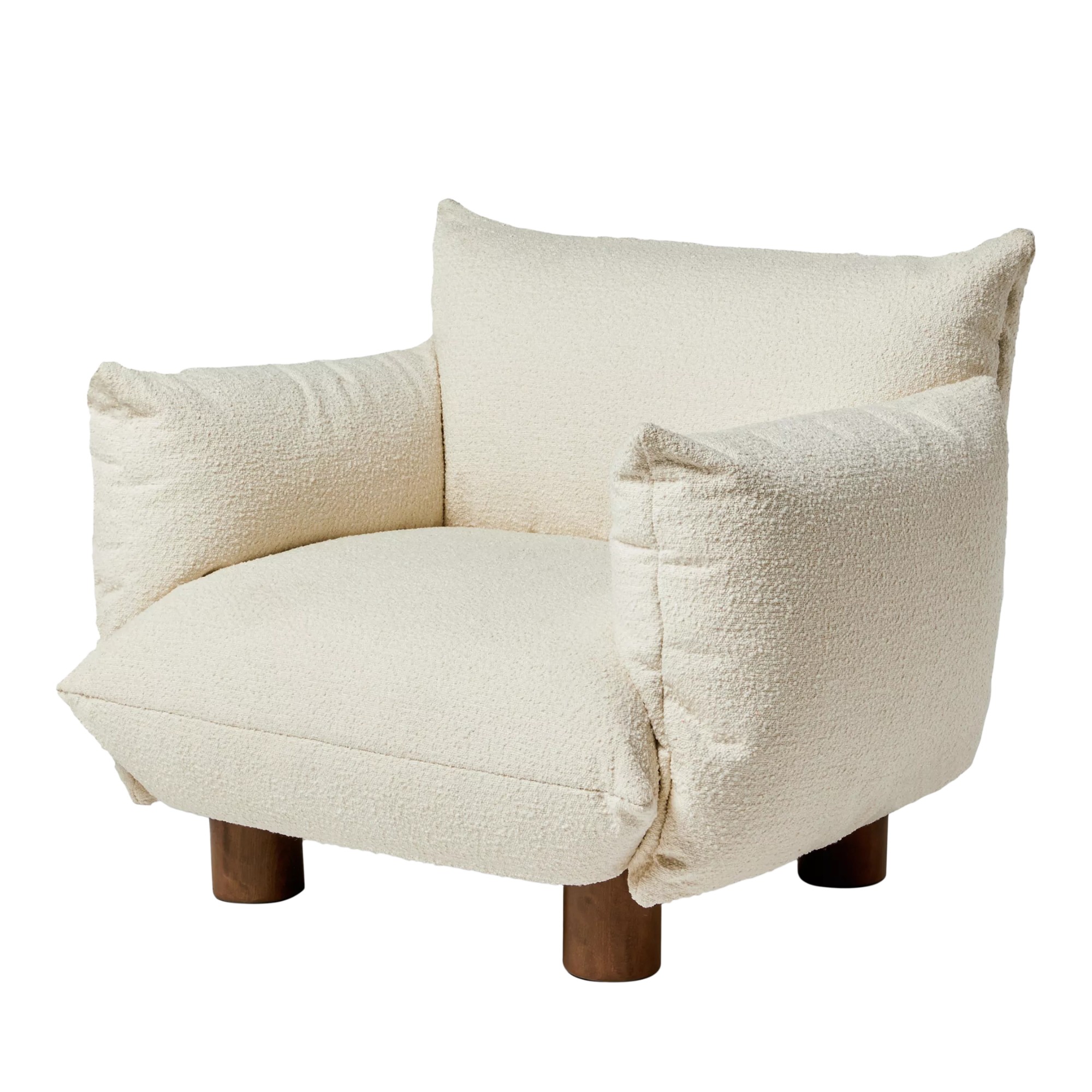 MADE Jude Armchair, Ivory Boucle
