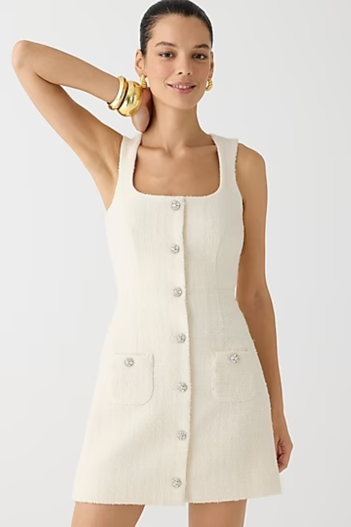 J.Crew Sophia Sleeveless Dress with Jewel Buttons