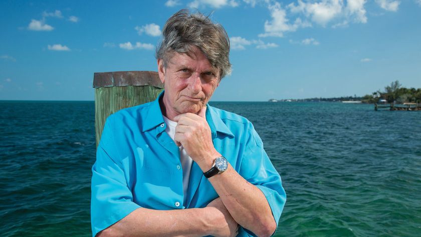 A shot of Mike Oldfield looking pensive