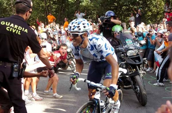 Alejandro Valverde (Movistar) climbing on stage 14 of the Vuelta