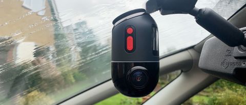 70mai dash cam omni mounted to a car windscreen, seen from the passenger seat
