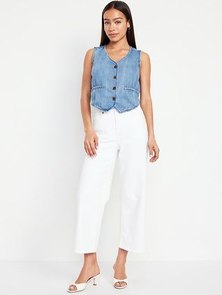 Extra High-Waisted Wide-Leg Crop Jeans