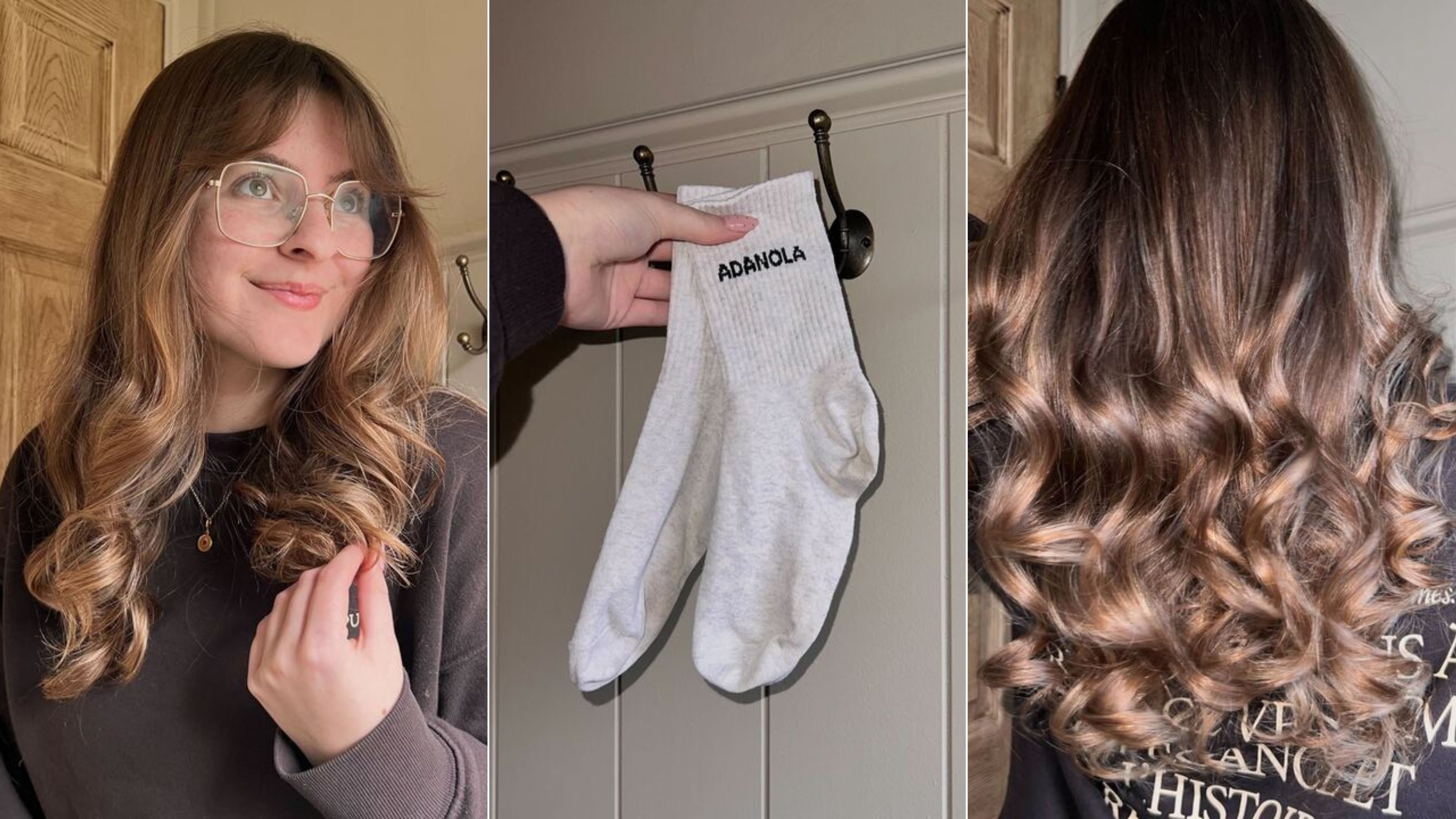 Layla Al-Ani with curly hair done using the heatless sock curl method.