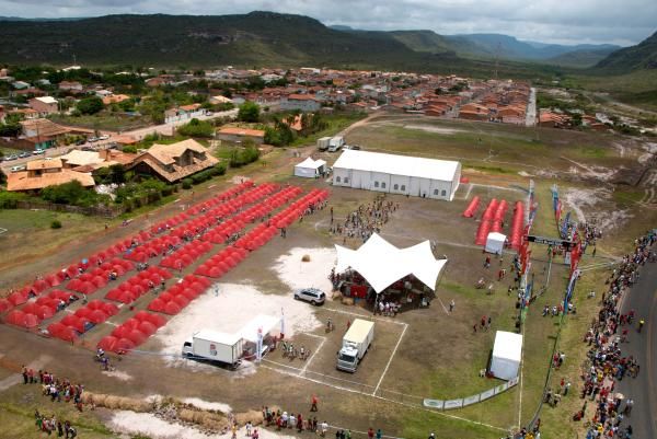 A view of the Brasil Ride race set-up from above