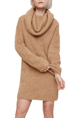 Oversized Fuzzy Alpaca-Blend Sweater Dress