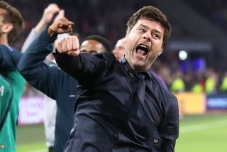 Mauricio Pochettino celebrates after Tottenham's win over Ajax booked their place in the Champions League final
