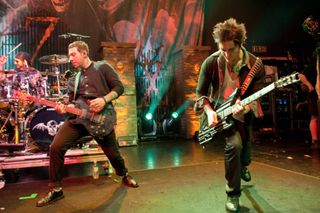 Family men, Zacky Vengeance and Synyster Gates celebrate reaching the UK on the Nightmare tour
