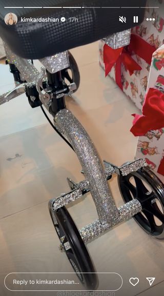 Kim Kardashian bedazzled knee scooter