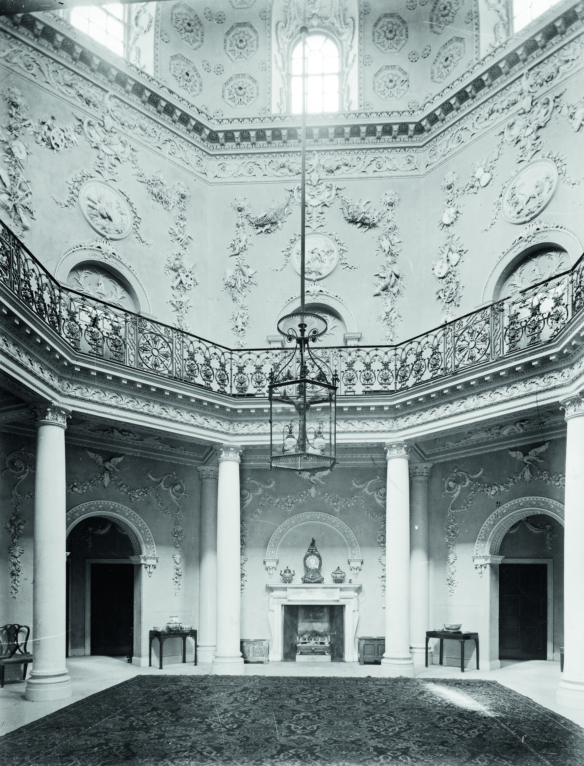 Black and white images of Palladian Nuthall Temple