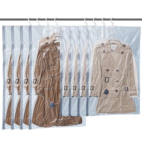 Vacbird Hanging Vacuum Storage Bags for Coats Bags Closet Storage 8 Combo
