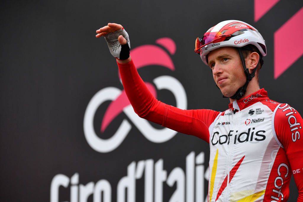 Jesper Hansen (Cofidis) waves to the crowd ahead of stage 13 of the 2020 Giro d&#039;Italia