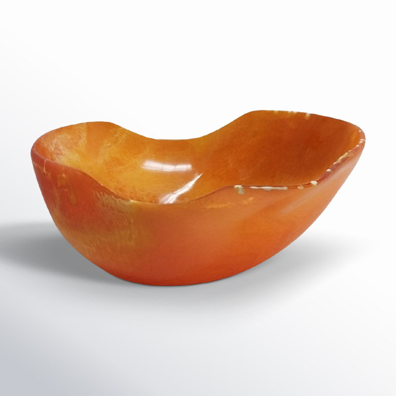 Allmodern Olwen Small Large Fruit Bowl Orange Resin Dia 13.3" &amp;amp; Reviews | Wayfair