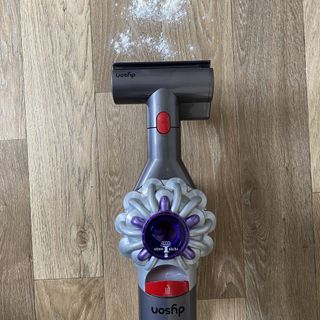 Dyson Car+Boat vacuuming flour with motorhead attachment