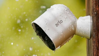 Arlo Pro 4 review: camera installed outside in the rain
