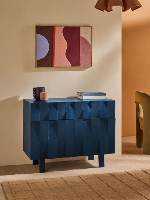 Ronan Small Sideboard in Blue Stained Mango Wood