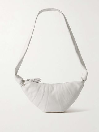 Croissant Small Paneled Textured-Leather Shoulder Bag