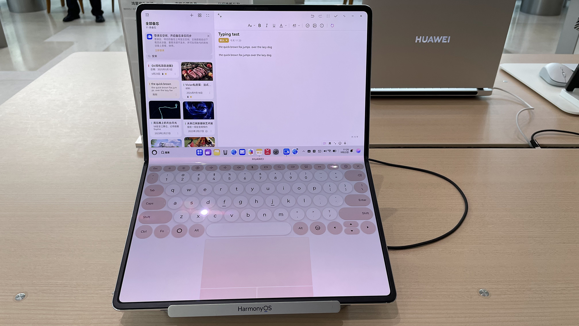 The Huawei MateBook Fold on a desk