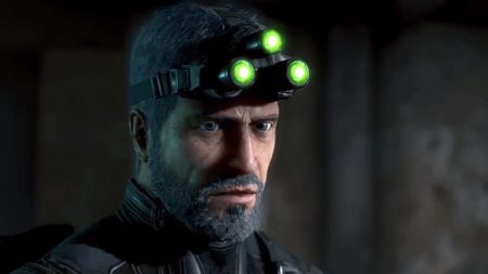 Sam Fisher looking pensive in Ghost Recon Wildlands.