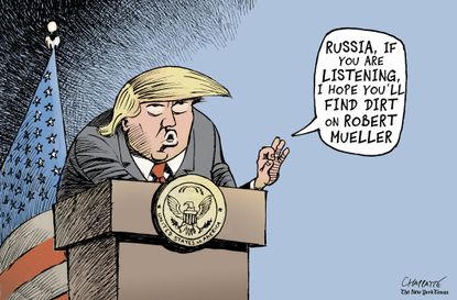 Political cartoon U.S. Mueller investigation Trump Russia