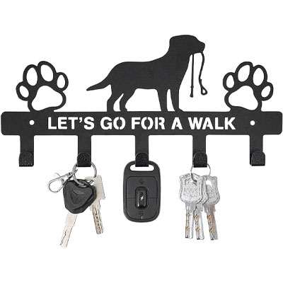 pet lead storage hooks with Labrador design