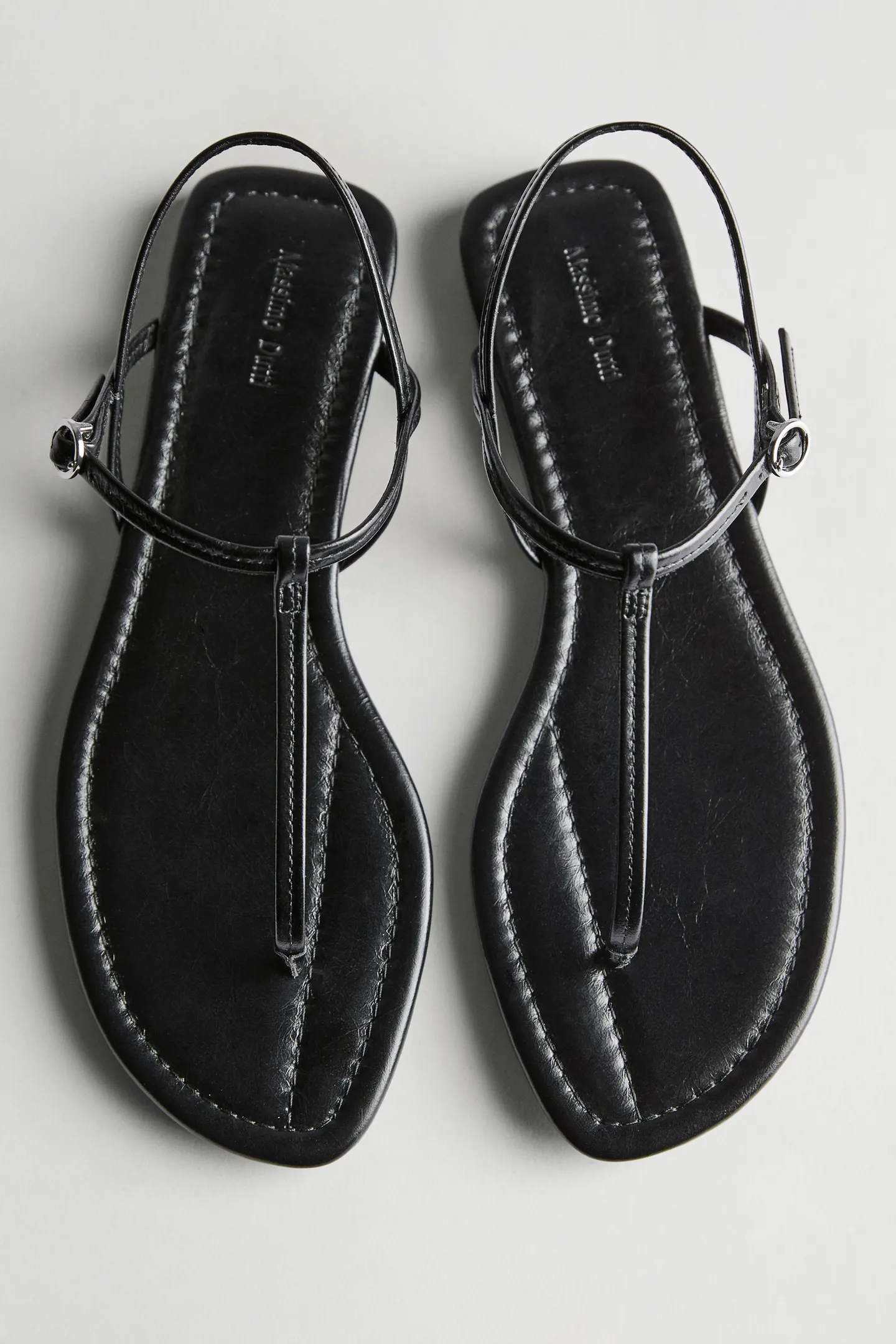 Massimo Dutti, Strappy Flat Sandals With Toe Divider